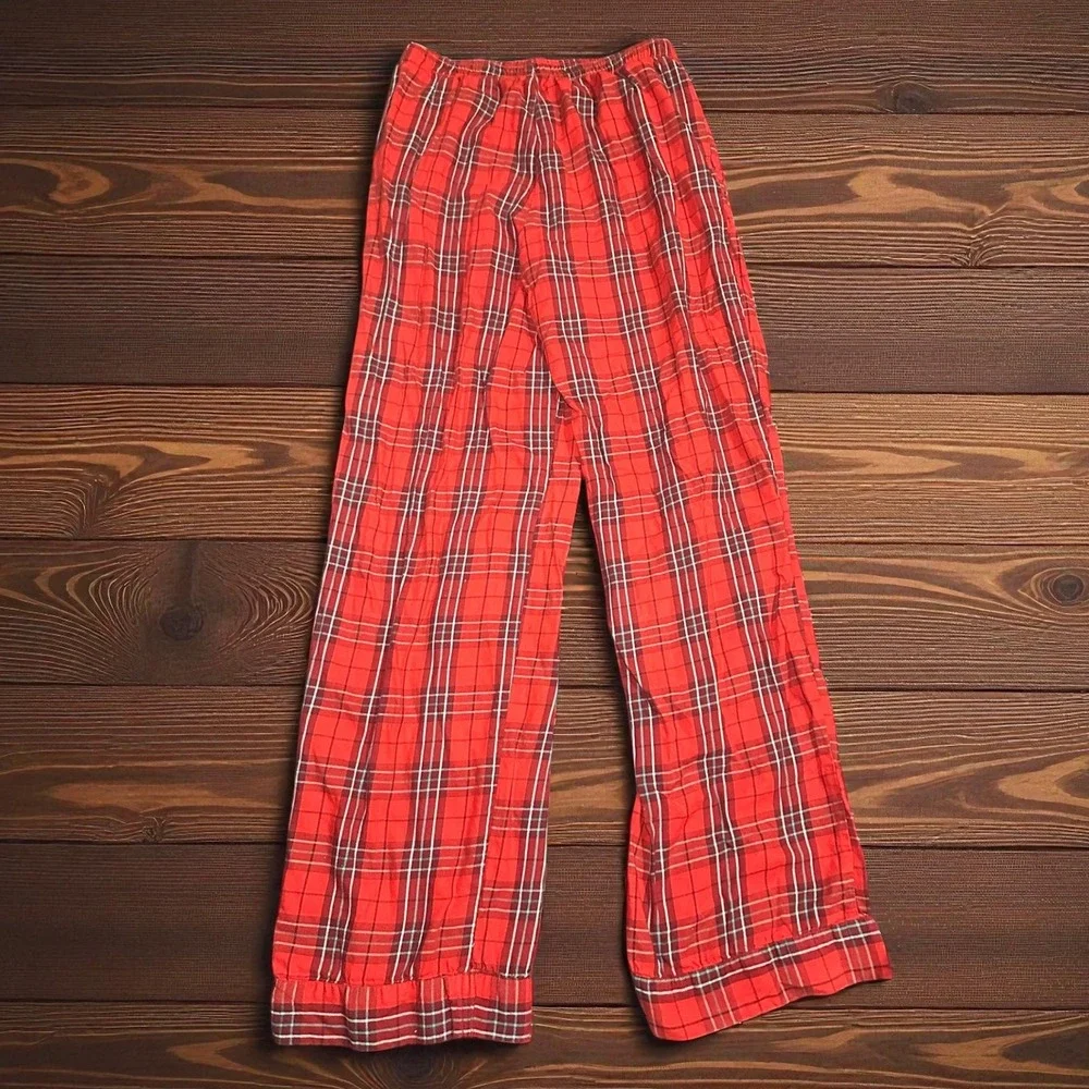 Pink Victoria's Secret Plaid Pajama Pants Red White Blue‎ XS Lounge Sleepwear